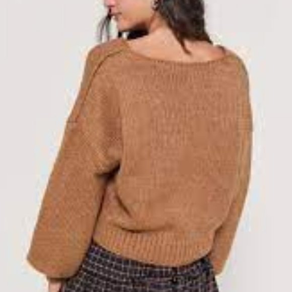 Urban Outfitters "Mia" Carmel Knit Drop Shoulder Sweater - Picture 6 of 9
